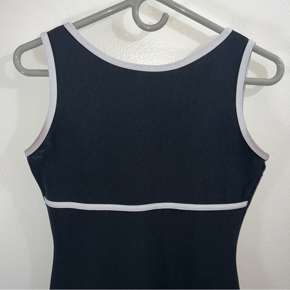 Vintage Black & White PerSeption Mini Dress with Criss Cross Detail size Large - Picture 2 of 6